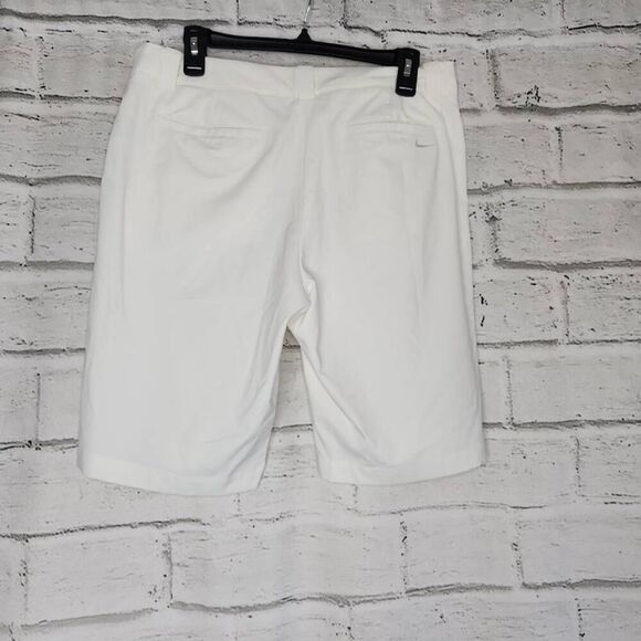 Nike Womens White High-Rise Dri-Fit Golf Tour Performance Bermuda Shorts Size 10 - Picture 6 of 10